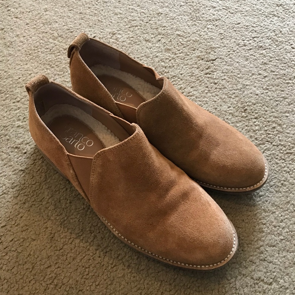 Franco Sarto suede Justia slip on loafer booties